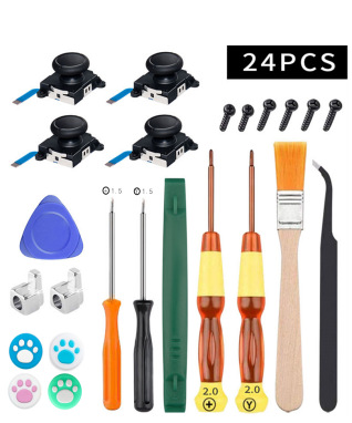 Nintendo interruptor multi-pieza destornillador mango herramienta de reparación 3D Rocker alegría-con accesorios de reparación de acogida