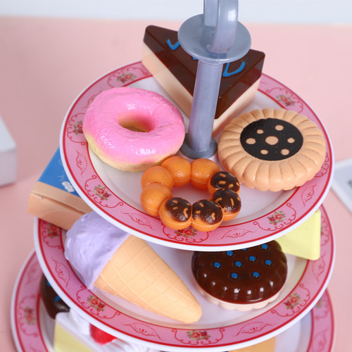 2024 cross-border new product children's play house kitchen toys simulation afternoon tea snack toy set girls' toys