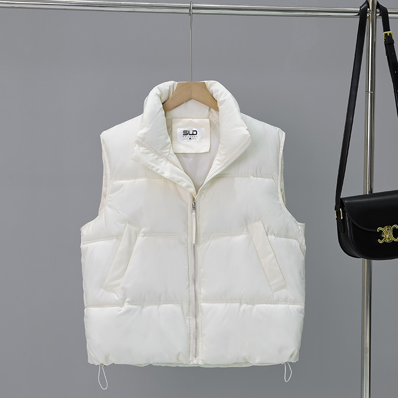 2024 otoño y invierno estilo coreano de collar grueso chaleco de algodón de plumón ropa de pan de moda casual suelta abrigo de hombro a prueba de viento image 2