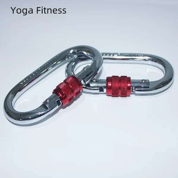 Explosive outdoor climbing security main lock air yoga fitness padlock 25KN elliptical Chrome carabiners