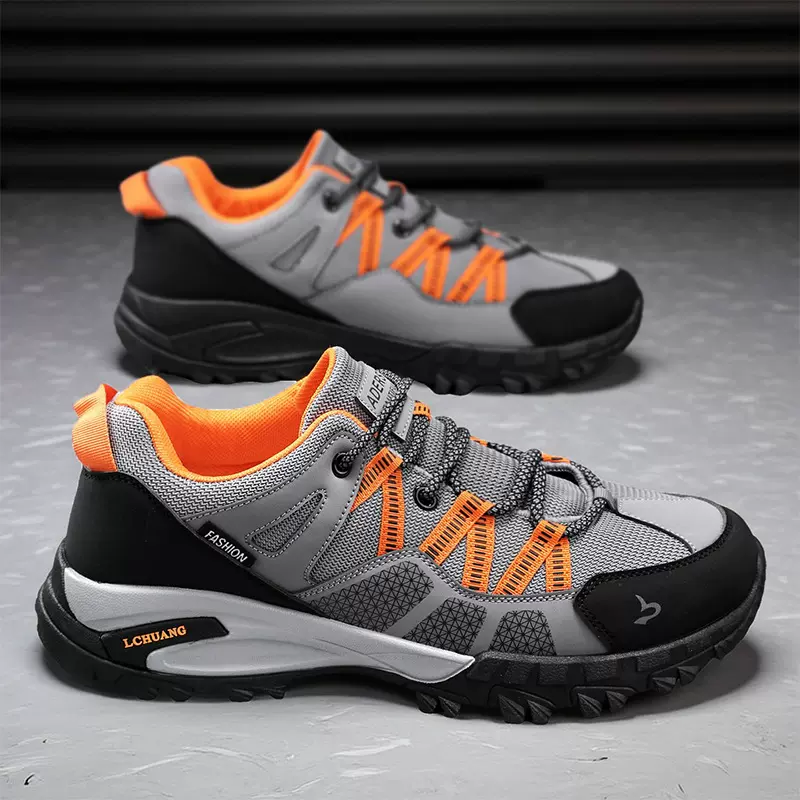 登山鞋男款秋季新款户外透气耐磨徒步越野防滑旅游男士休闲运动鞋