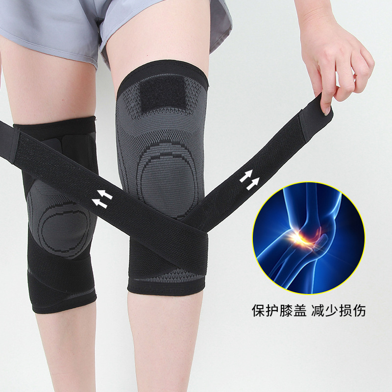 Knitted Strap Sports Knee Pads Winding Pressurized Riding Basketball Fitness Running Sports Yoga Men's and Women's Knee Pads