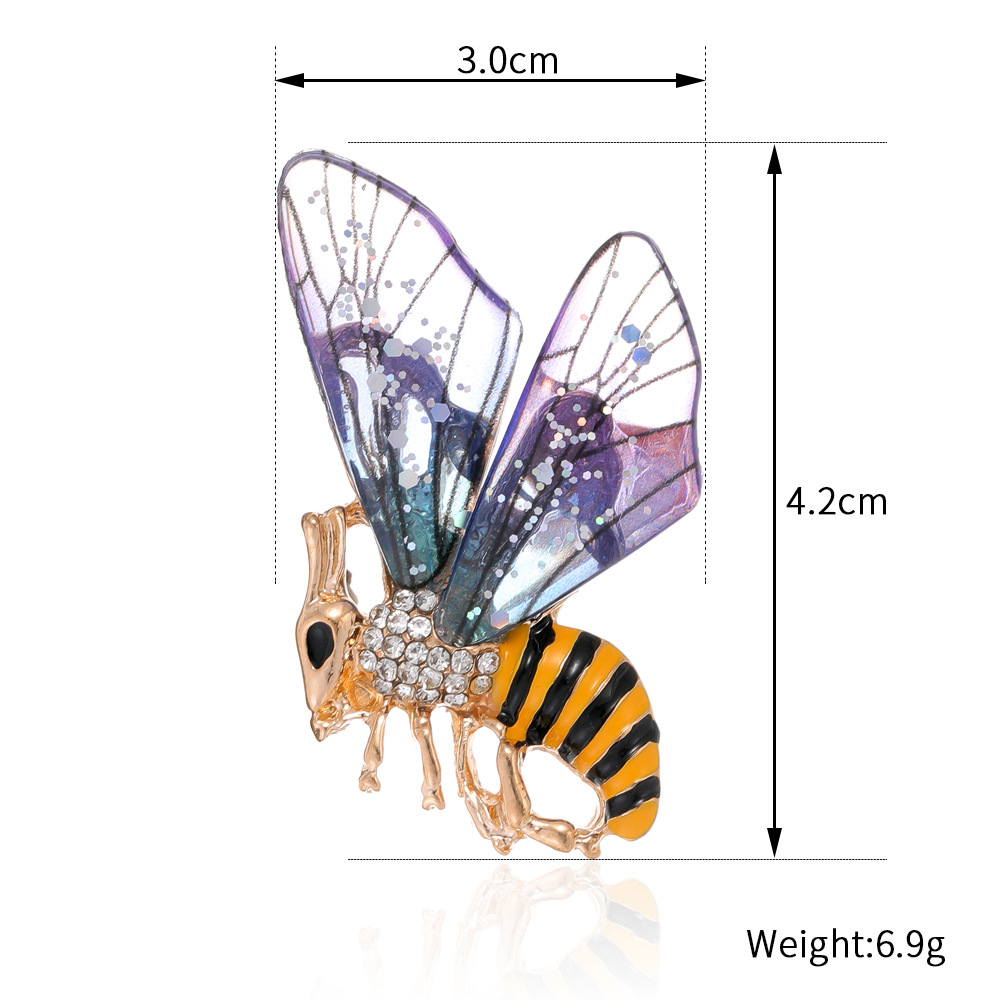 IG Style Bee Alloy Enamel Plating Inlay Rhinestones Unisex Brooches display picture 1