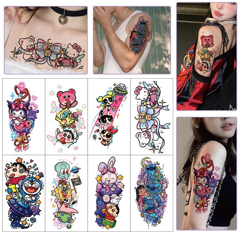 Summer Old-School Cute Cartoon Anime Flower Arm Tattoo Stickers Waterproof Long-Lasting Realistic Colorful Tattoo on the Arm Summer Old-School Cute Cartoon Anime Flower Arm Tattoo Stickers Waterproof Long-Lasting Realistic Colorful Tattoo on the Arm