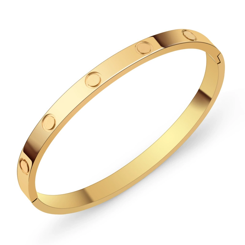 Ф fashion бриллиант-аксессуар изм stainless steel браслет, 4/6 мм, позолота 18K золото и розовое золото