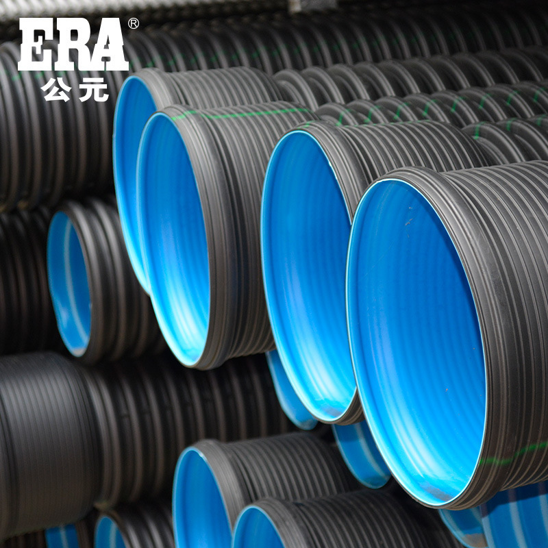 hdpe双壁波纹管400SN4 SN8大口径排污塑料排污波纹管PE波纹管批发
