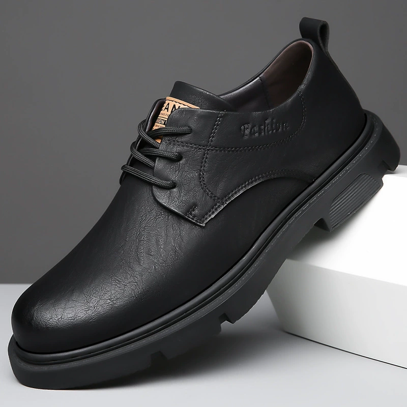 2023 Весенне-осенняя модная кожаная обувь на толстой подошве, мужская обувь с большими инструментами, повседневные короткие сапоги с низким верхом, модная обувь, обувь Martin для мужчин