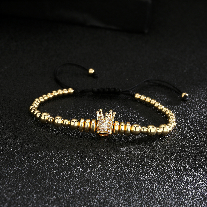 Simple Style Devilu0027S Eye Crown Smiley Face Copper Inlay Zircon Bracelets 1 Piece