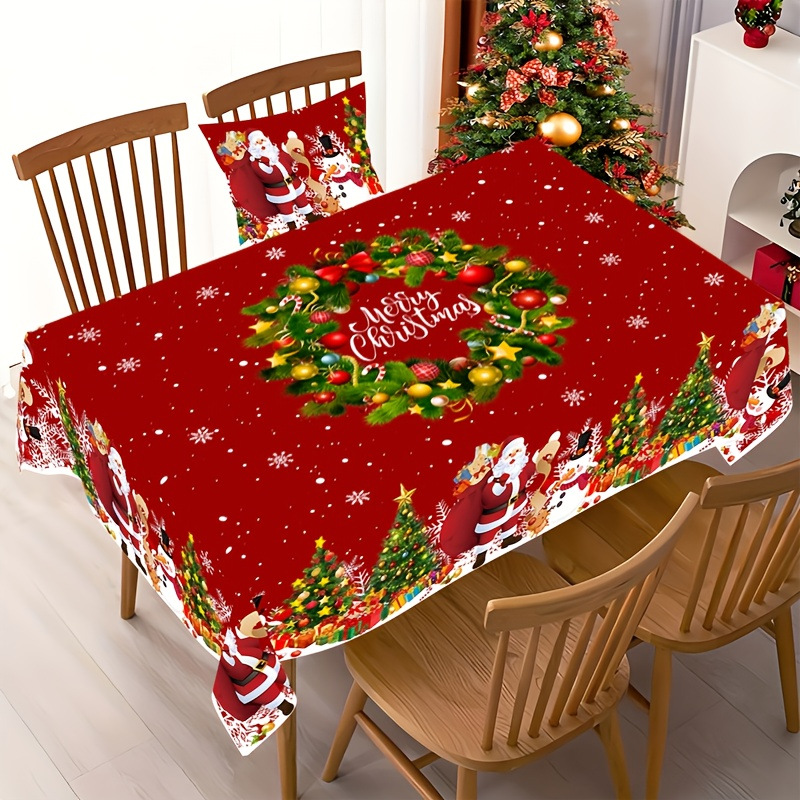 Amazon al por mayor transfronterizo explosión de Navidad muñeco de nieve impresión impermeable decoración antiincrustación atmósfera festiva toal de mesa