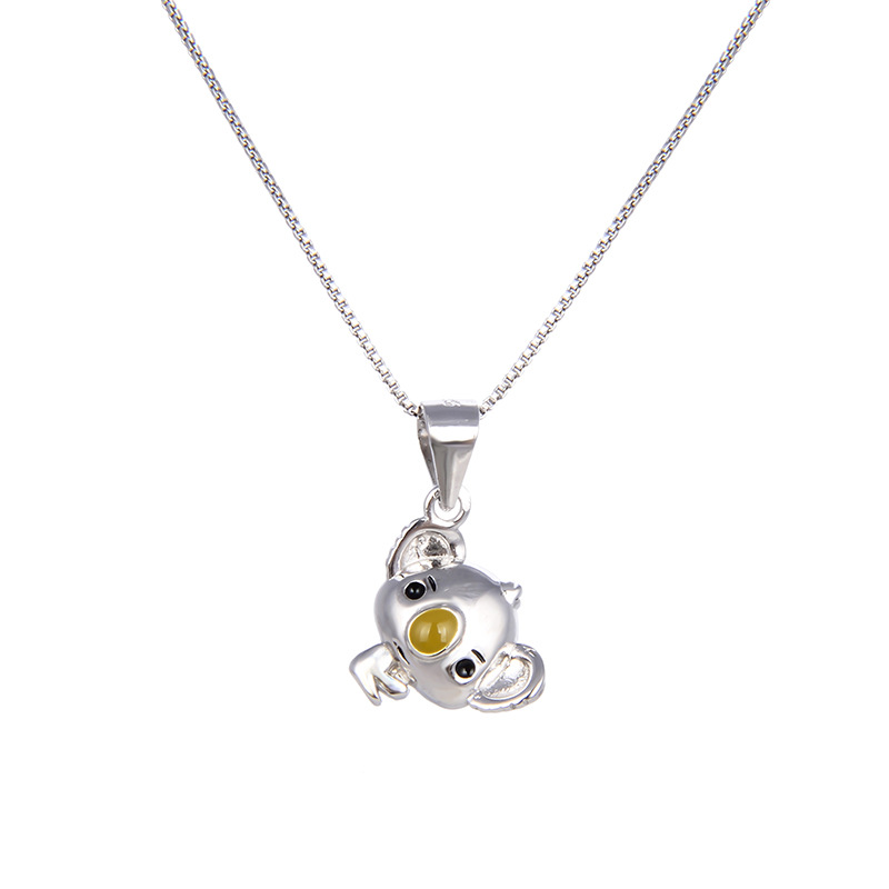 Collar de plata esterlina S925 lindo oso koala simple colgante mujer Europa y América nuevos accesorios transfronterizos fabricantes de suministro