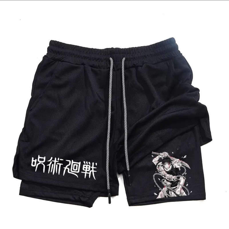 2024 Summer New Fitness Casual Shorts Animation Spell Back to War Double-Layer Beach Casual Pants Amazon Cross-Border 2024 Summer New Fitness Casual Shorts Animation Spell Back to War Double-Layer Beach Casual Pants Amazon Cross-Border