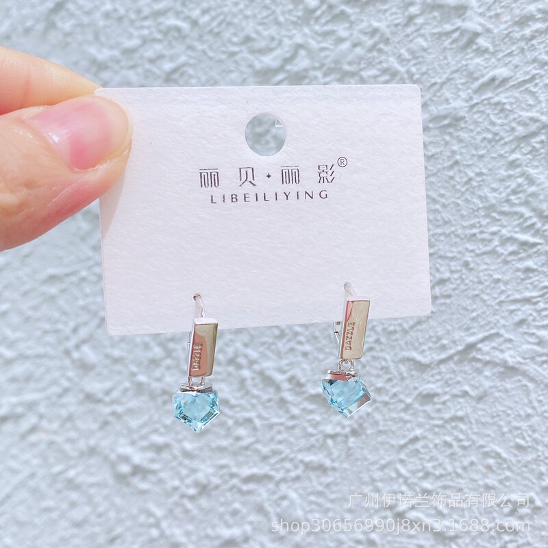 丽银/丽贝丽影铜镀金幻彩仙系彩色锆石轻奢简约小众甜美风耳环女|undefined