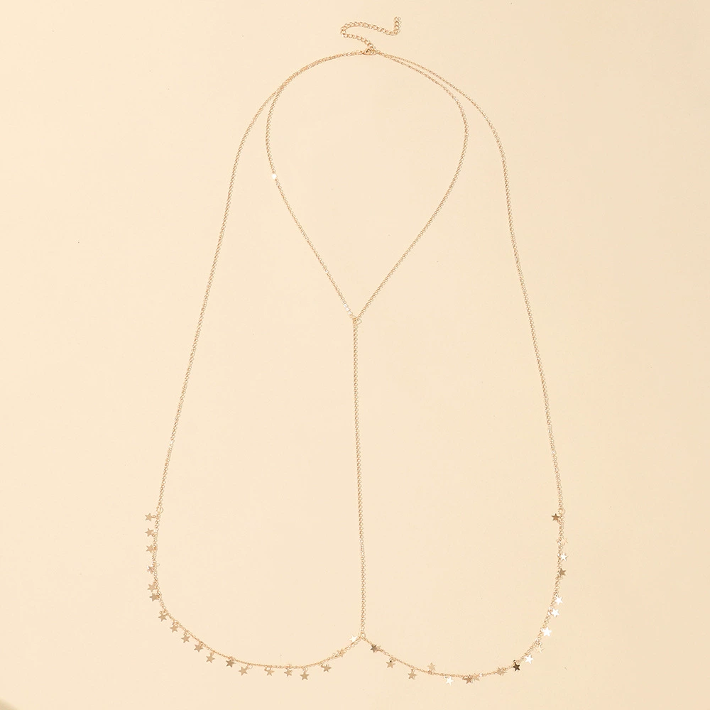 Крест-бикини European and American Body Chain Creative Personalised Pentagon Pentagon Женская талия цепь