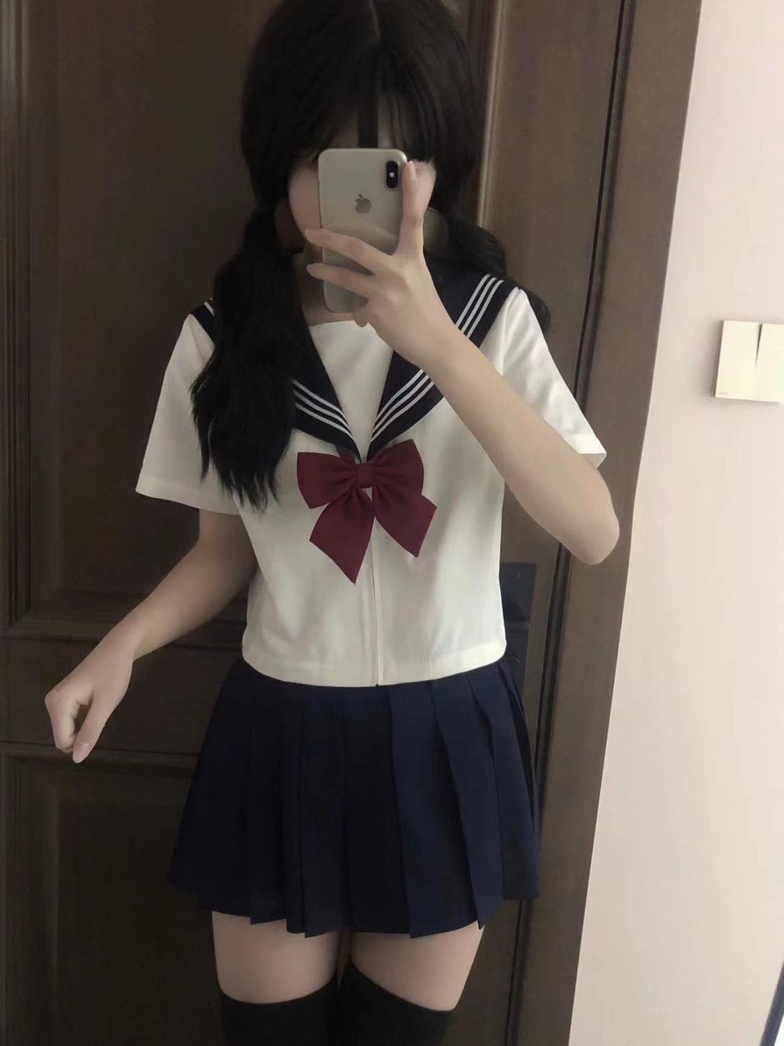 Cyanotic three JK uniform niche sailor suit suit Japanese college style wear short sleeve middle suit whole suit