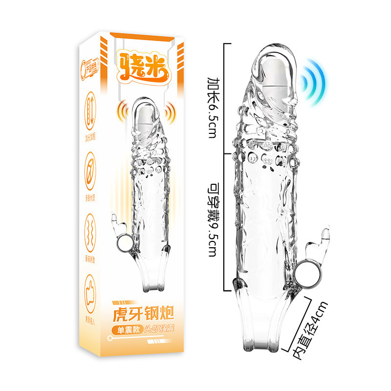 Snapmi macho cristal lobo brazo vibratorio condón pene retrasado anillo pinchazo pareja artículos sexuales adultos interés