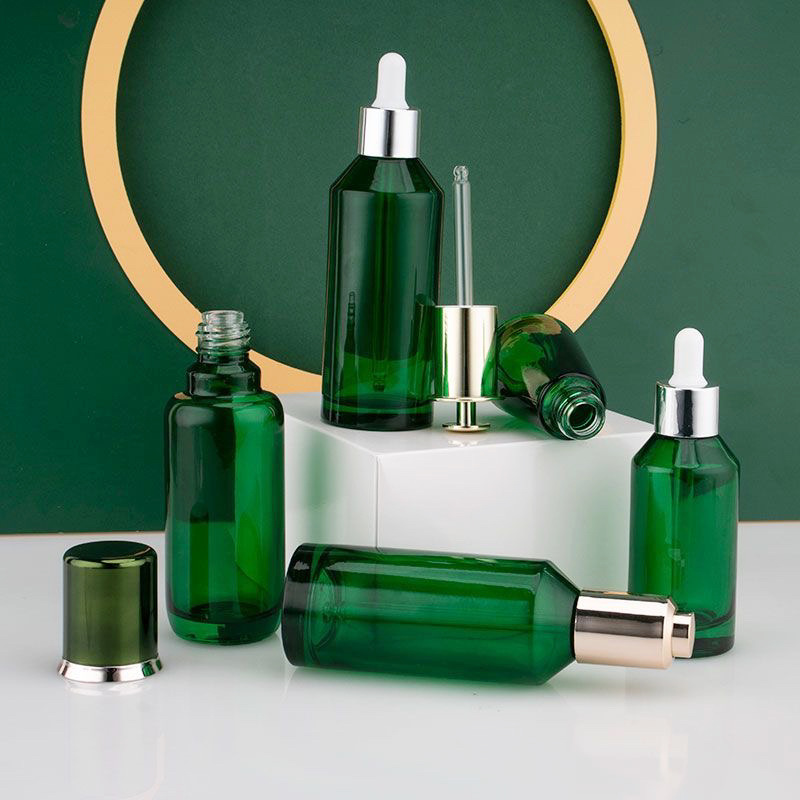 Nuevo en stock herena lvbao botella 30ml engrosada botella de vidrio de hombro 50ml botella cuentagotas líquida esencia