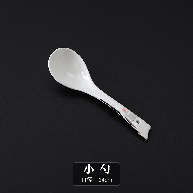 [고급 본차이나] 은산강 그림 작은 스푼 5개 세트