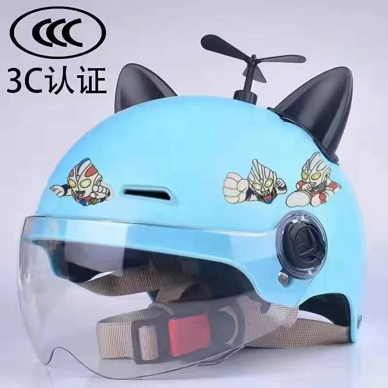 3C National Standard Electric Vehicle Children's Helmet for Boys and Girls, Toddler Summer All-Season Sun Protection Safety Helmet, Cute Motorcycle Half Helmet