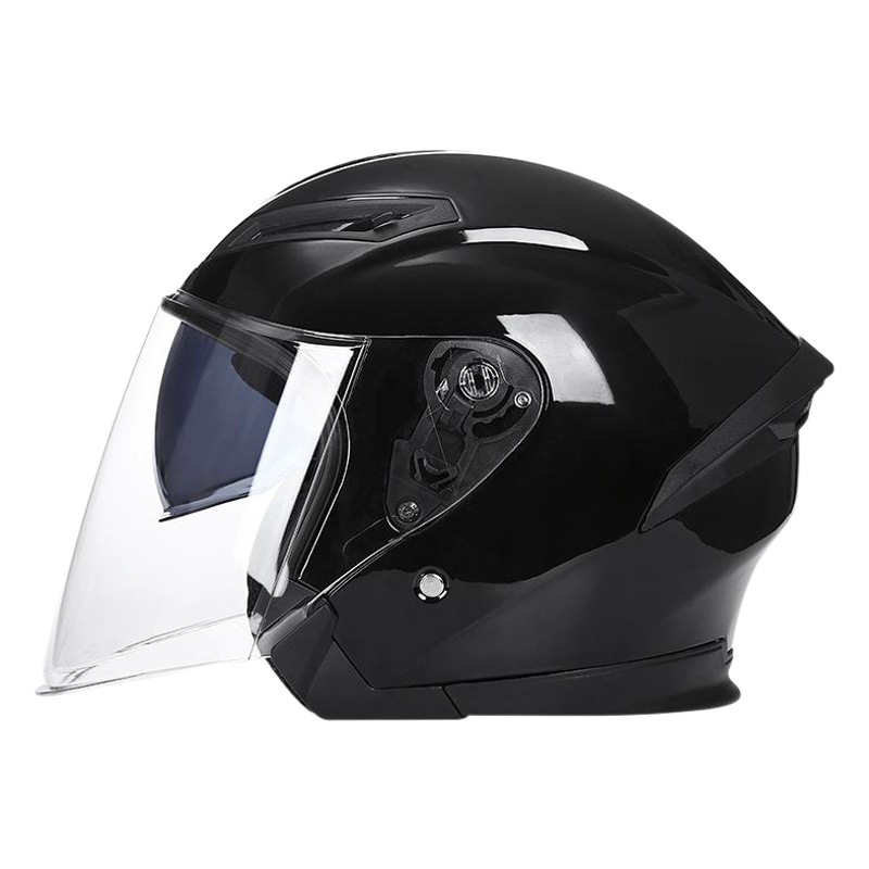 Comercio exterior exclusivo 705 casco de la motocicleta del coche eléctrico adulto hombres y mujeres medio casco de doble lente casco