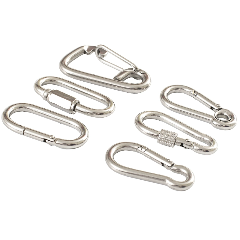 Замок-пряжка из нержавеющей стали 304, пружинный крючок, быстрый карабин, защитная пряжка, эластичная пряжка, пряжка для цепи, пряжка для веревки M4 5 6