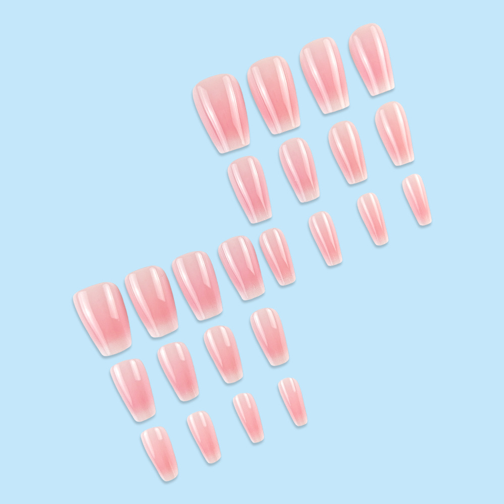 Chica caliente, gradiente rosa y blanca, hermosa pieza de uñas, temperamento de escalera corta, parche de uñas blancas terminado, armadura portátil de venta caliente transfronteriza image 5