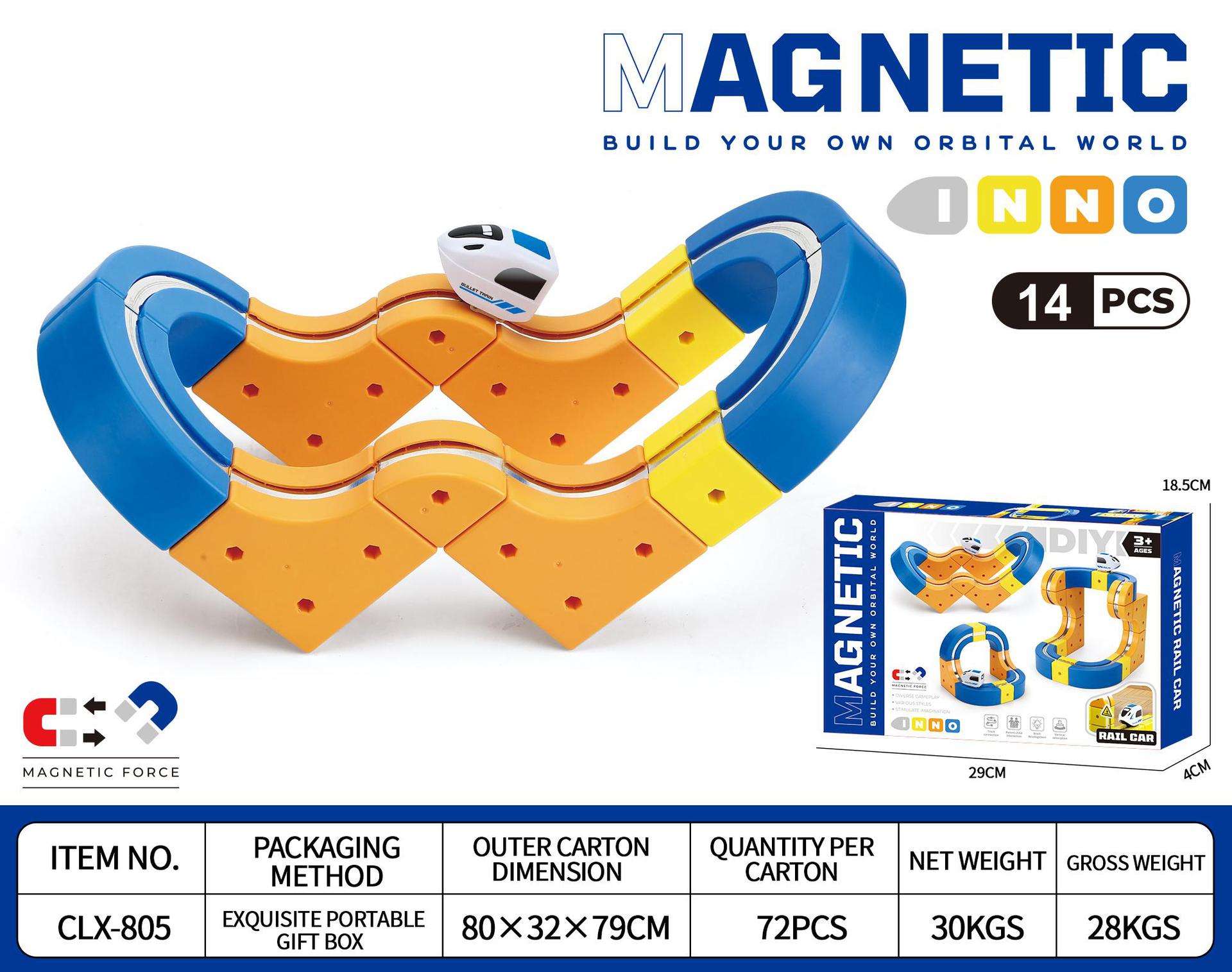 Transfronterizos niños bloque de construcción magnético vagón de ferrocarril antigravedad magnetismo variable juguete tren eléctrico de alta velocidad
