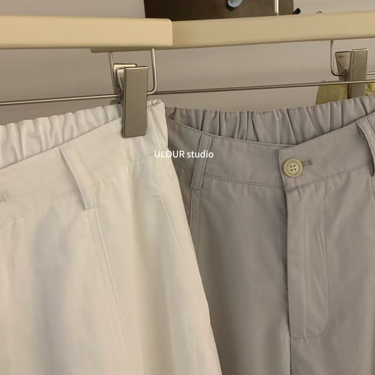 Pantalones casuales delgados de cintura alta simple coreana de grano en U para mujer, primavera y verano 2025, nuevo diseño, pantalones anchos de hoz sueltos con sentido de diseño image 4