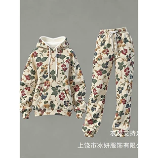 Y2亚马逊TK48小时发货Lazada跨境服装3d数码印女士卫衣套装