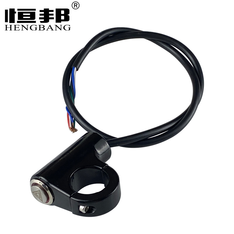 KG037 doble flash interruptor de metal modificado coche manija grifo aleación de aluminio doble salto interruptor de luz de advertencia con luz indicadora LED