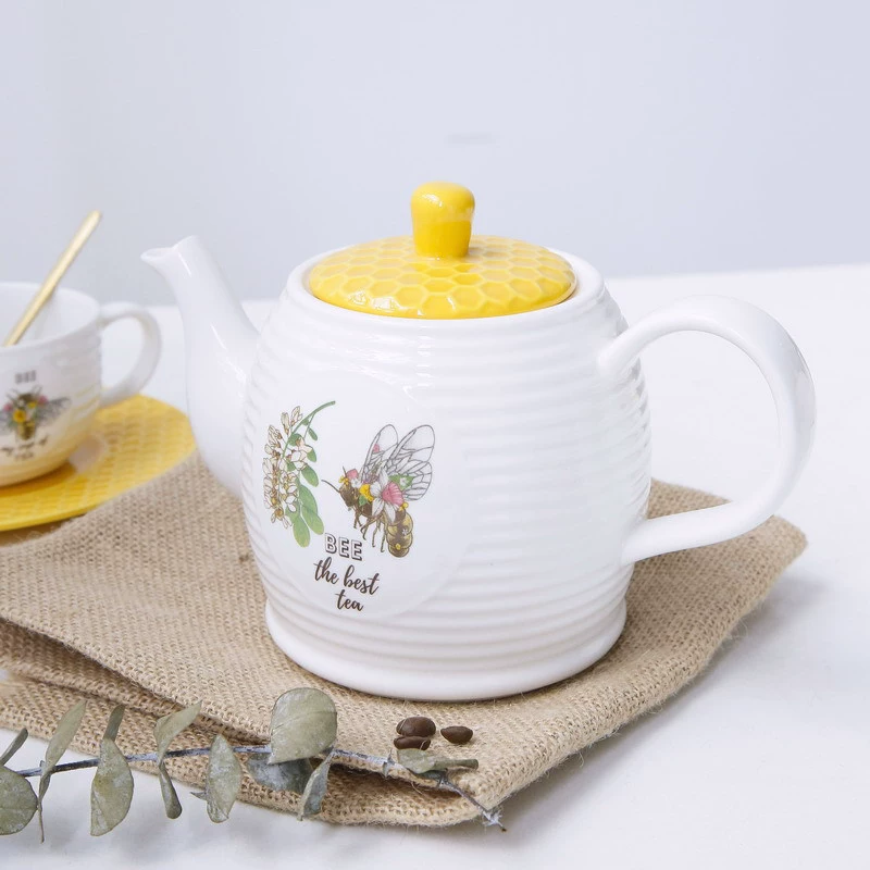 Русский Пасторальный Цветок Пчела Креативный Керамический Чайник Послеобеденный Чайный Набор Керамический Чайник Кофейный Цветочный Чайник