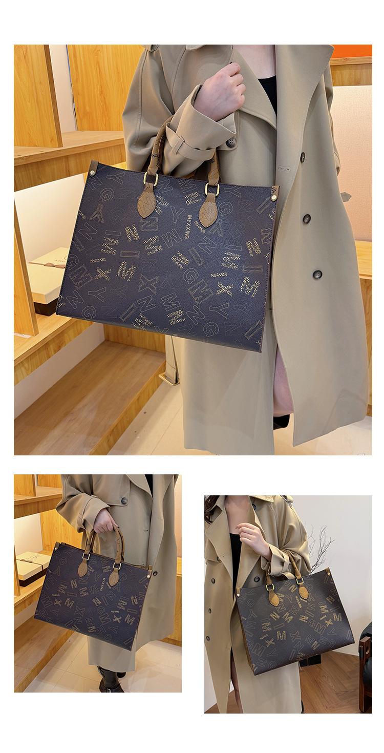 Retro Women's Tote Bag Large Capacity Pu Leather Shoulder Handbag_voghion.com