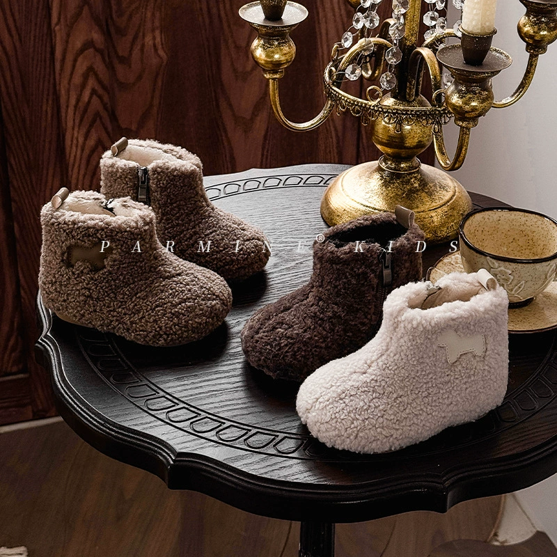 Детские простые и стильные повседневные хлопковые сапоги с флисовой подкладкой и утеплением для зимы 2025 года, мягкие зимние сапоги для малышей (мальчиков и девочек) на мягкой подошве.