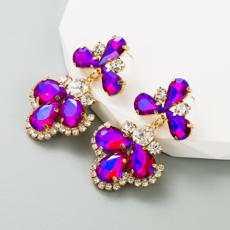 Geometric Pattern Fashion Geometric Alloy Rhinestones Women's Earrings 1 Pair