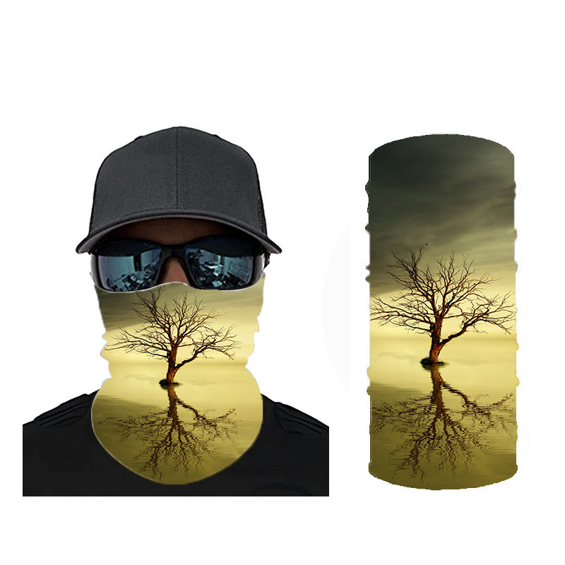 Magic Headscarf Bicycle Windproof and Sunproof Cycling Mask Scarf Scenery 3D Digital Printing Outdoor Face Towel