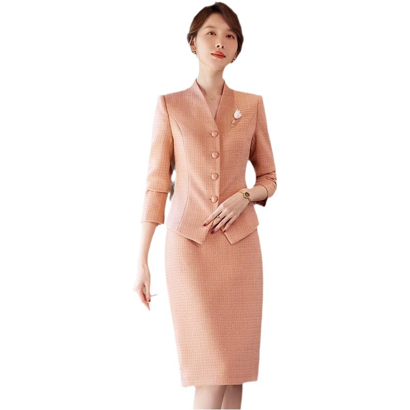 Костюм-юбка 2025, новый стиль, женская весенняя одежда в стиле богини, профессиональный наряд, двухсоставный комплект для работы, стиль для поездок на работу.