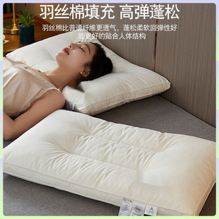 Class a Pillow Core, Home Cervical Spine Protection to Aid Sleep, Student Dormitory Single Hotel Pillow Core, a Pair of Flat Pillows for Home Use