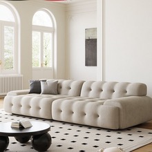 时尚科技布沙发客厅轻奢现代小户型简约罗奇堡泡泡沙发奶油风网红