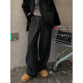 百搭宽松加厚棉裤保暖裤子冬季新款高腰显瘦直筒阔腿裤