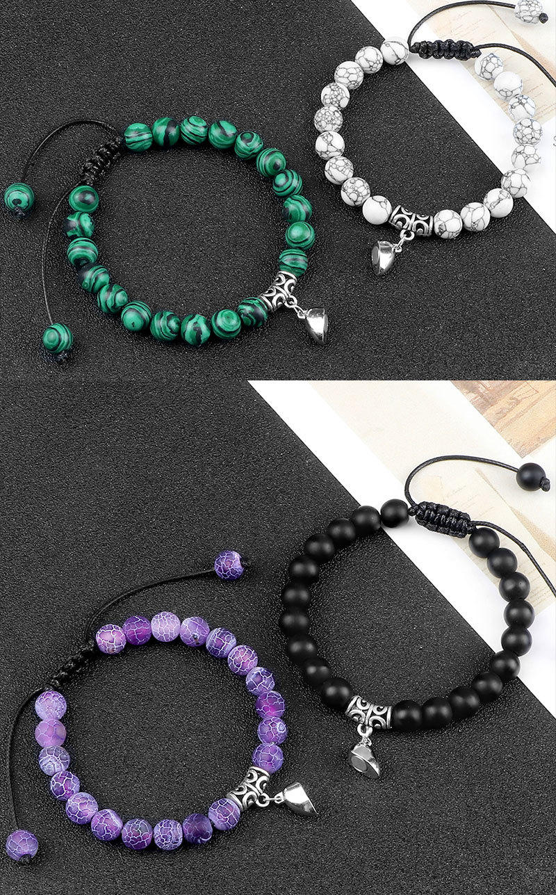 Heart Shaped Magnetic Braided Couple Bracelets For Relationships_voghion.com