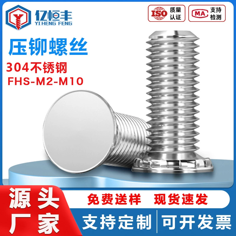 Оптовые заклепочные винты из нержавеющей стали 304, пассивированные, с плоской круглой головкой, машинные винты FHSm3m4m5m6, заклепочные винты с резьбой