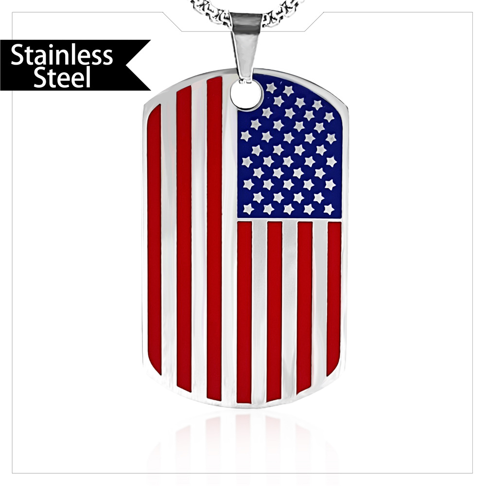 Foreign Trade Summer Amazon Usa Beautiful and Unique Jewelry Oil-Drip Titanium Steel Oval Stainless Steel Necklace Pendant