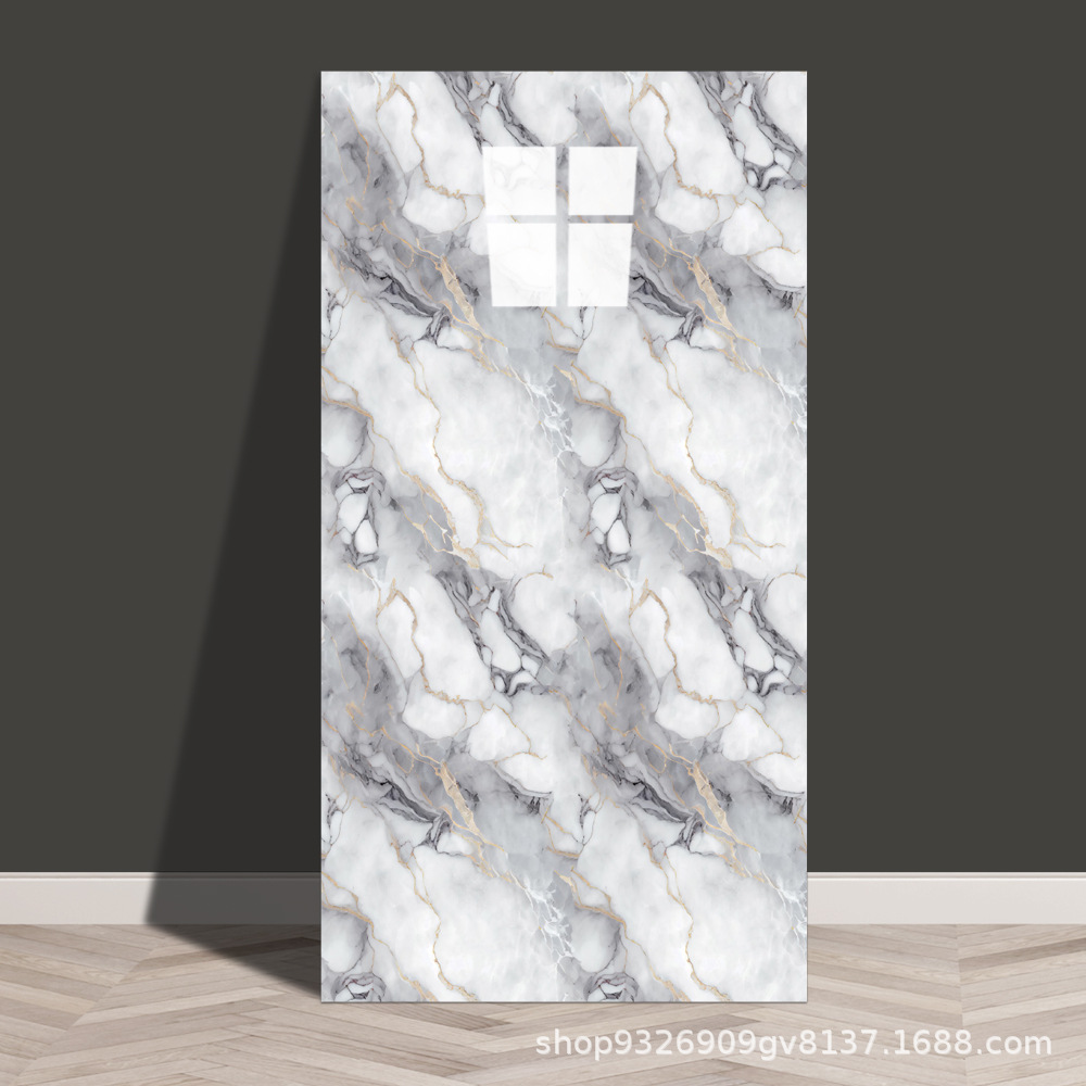 Autoadhesivo adhesivo de pared transfronterizo papel de pared de aluminio plástico imitación de azulejos adhesivo a prueba de agua a prueba de humedad papel de pared decorativo de fondo de baño