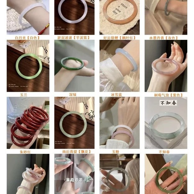 8mm手镯大合集仿玉一步一响复古新中式冰透不掉色紫罗兰手镯潮女.