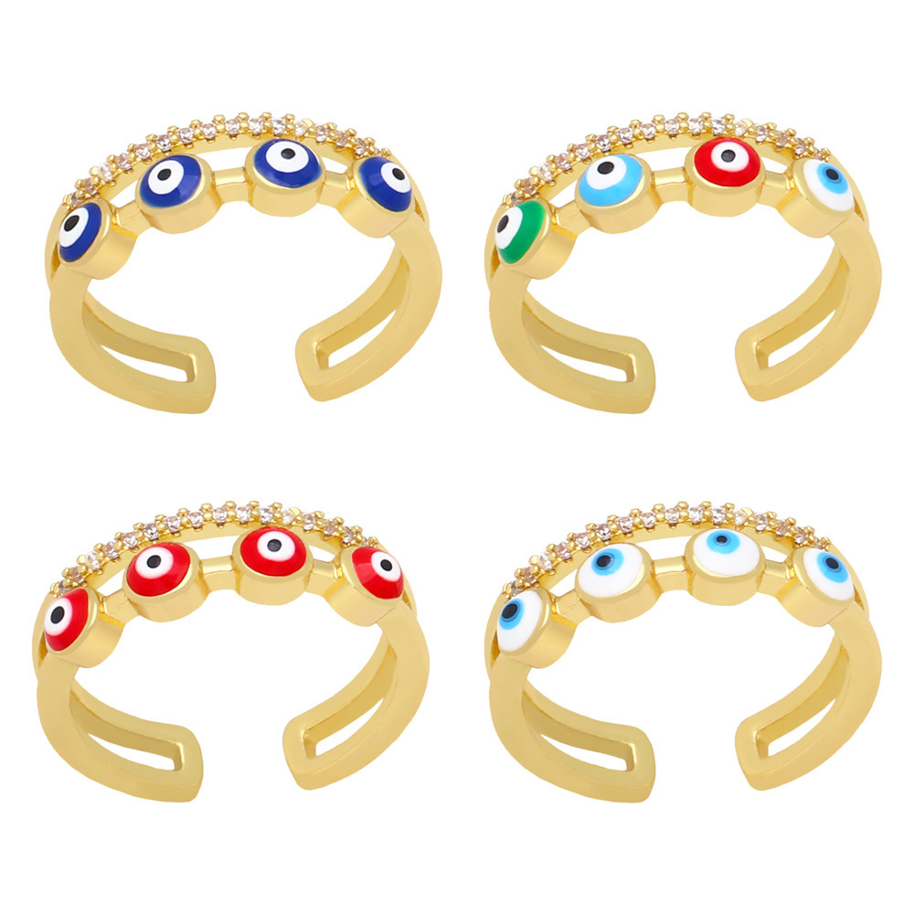 Fashion Elegant Double-Layer Devilu0027s Eye Dripping Oil Ring