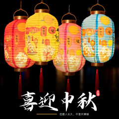 2025年中秋節ランタン新作柿如意赤色発光ランタンDIY中国風古代スタイル子供用ポータブル