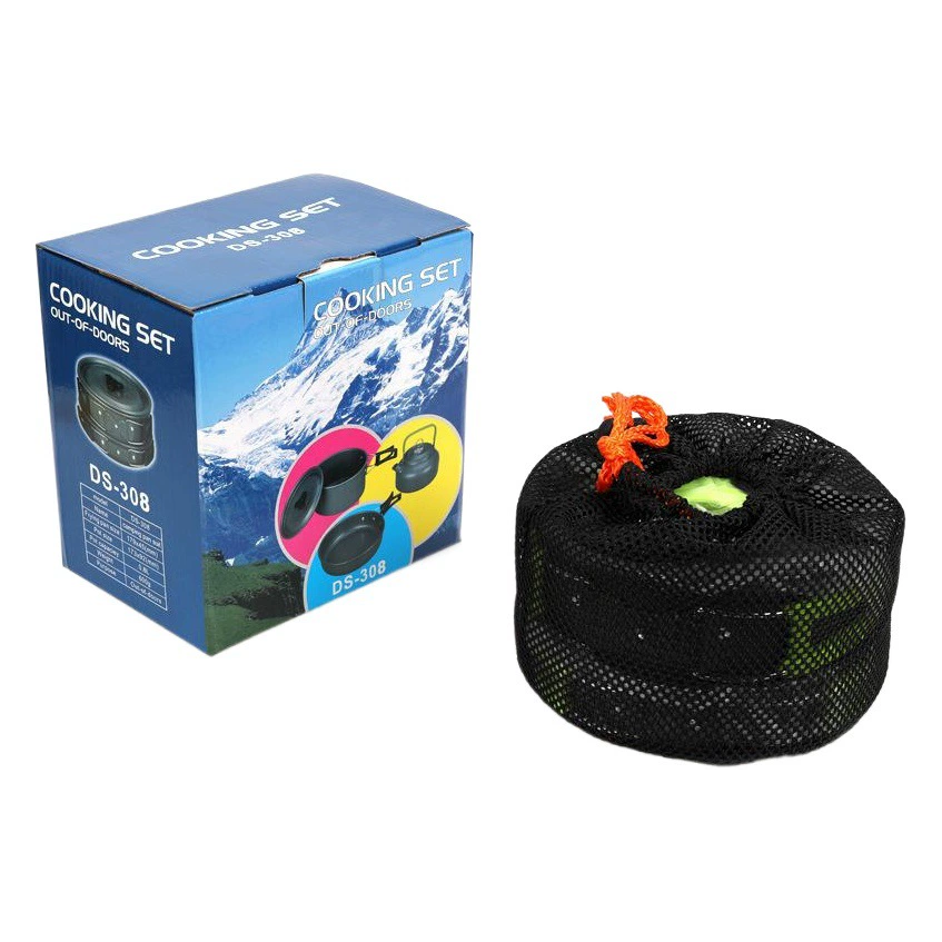 Amazon Открытый набор горшок чайник пакет 2-3 человека набор горшок плюс чайник походная Посуда комбинация набор из 3 предметов