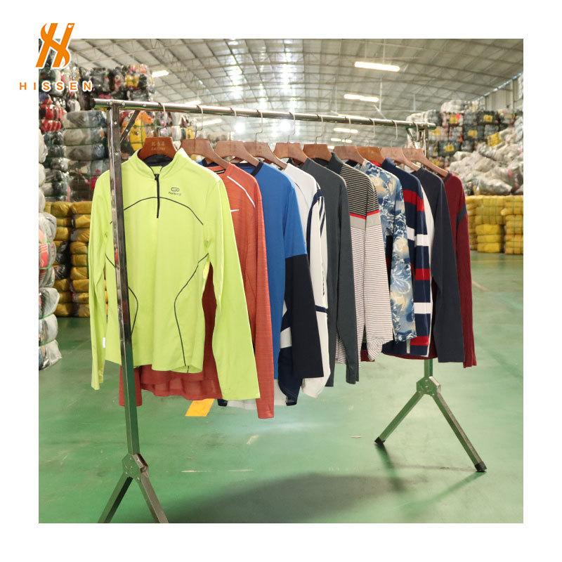 二手外贸工厂secondhand men T-shirt二手男士长袖整柜出口尼日尔