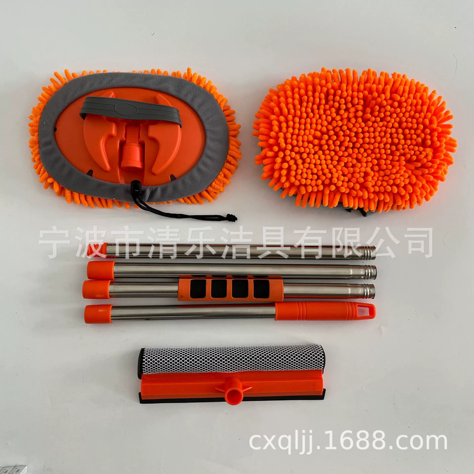 Amazon четырехсекционная Швабра из нержавеющей стали стержень синель щетка для чистки автомобиля Автомойка Швабра скребок для окон