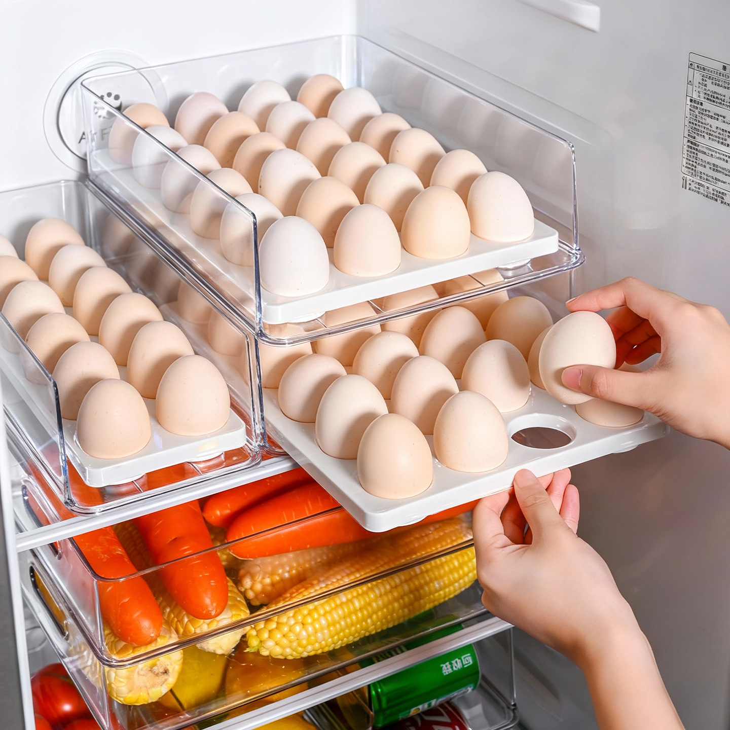 Pet Refrigerator Storage Box Egg Carton Drawer-Type Crisper Can Be Stacked with Fruit and Vegetable Food Storage Box Cross-Border