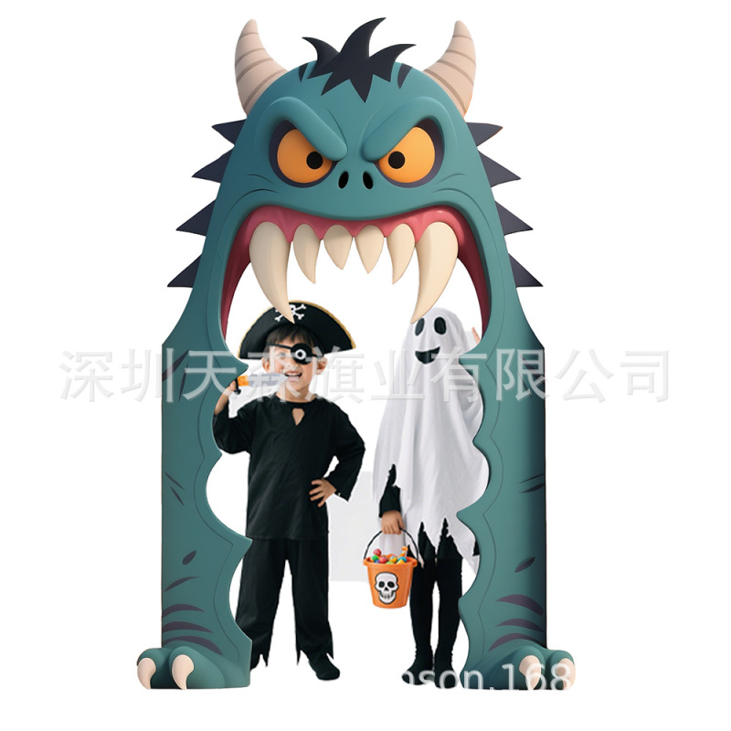 万圣节吸血鬼城堡异形旗欧美跨境室内外装饰拍照节日背景激光切割|undefined